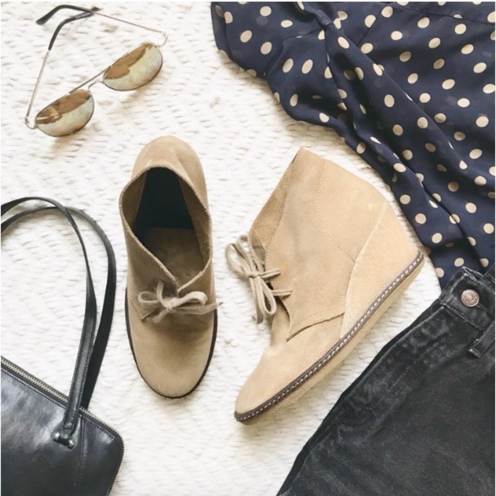 J. Crew McAlister heeled Bootie suede taupe